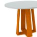 Mesa de Jantar Redonda com Tampo de Vidro Isabela Ipê e Off White 100 cm