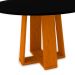 Mesa de Jantar Redonda com Tampo de Vidro Isabela Ipê e Preta 135 cm