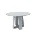 Mesa de Jantar Redonda com Tampo de Vidro Isabela Off White 135 cm