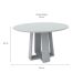 Mesa de Jantar Redonda com Tampo de Vidro Isabela Off White 135 cm