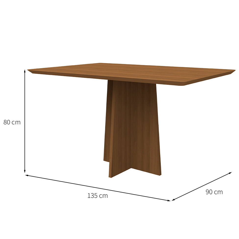 Mesa de Jantar Retangular Anitta Imbuia 135 cm