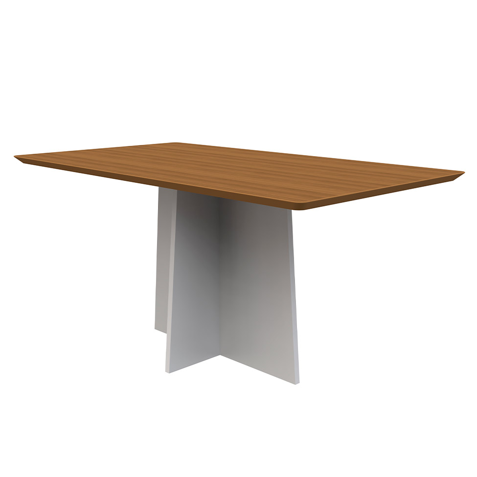 Mesa de Jantar Retangular Anitta Imbuia e Off White 160 cm