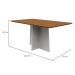 Mesa de Jantar Retangular Anitta Imbuia e Off White 160 cm
