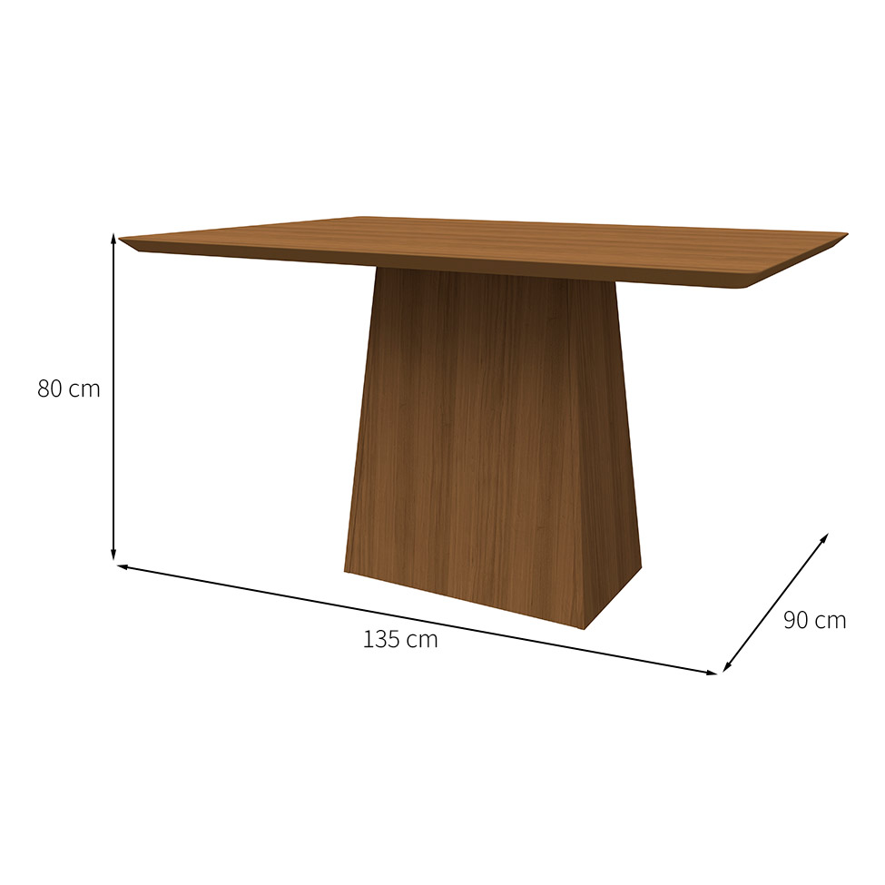Mesa de Jantar Retangular Bárbara Imbuia 135 cm
