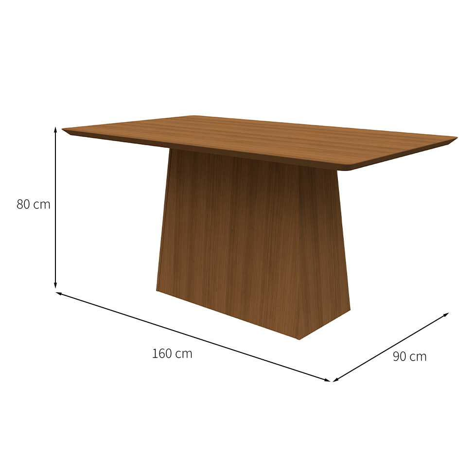 Mesa de Jantar Retangular Bárbara Imbuia 160 cm