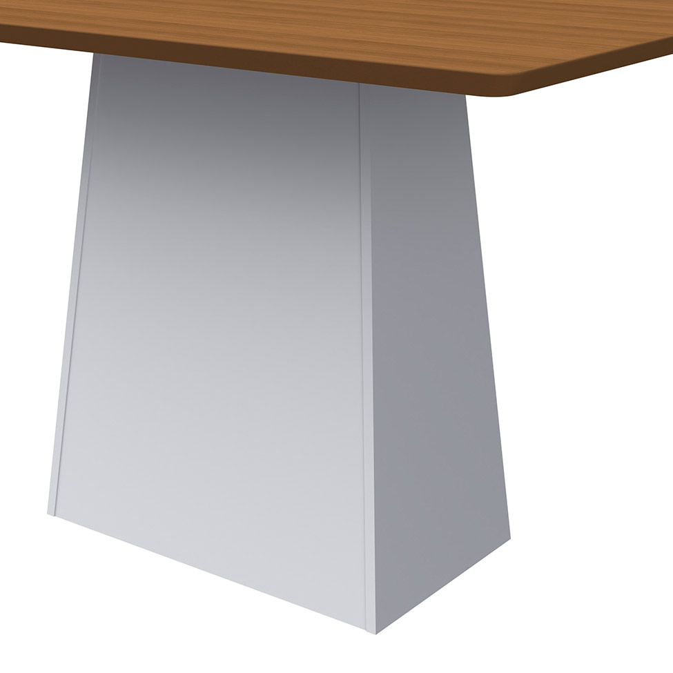 Mesa de Jantar Retangular Bárbara Imbuia e Off White 120 cm