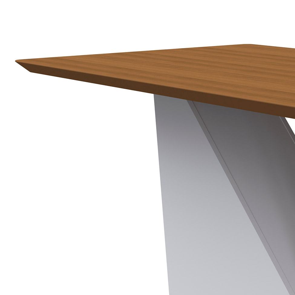 Mesa de Jantar Retangular Veneza Imbuia e Off White 120 cm