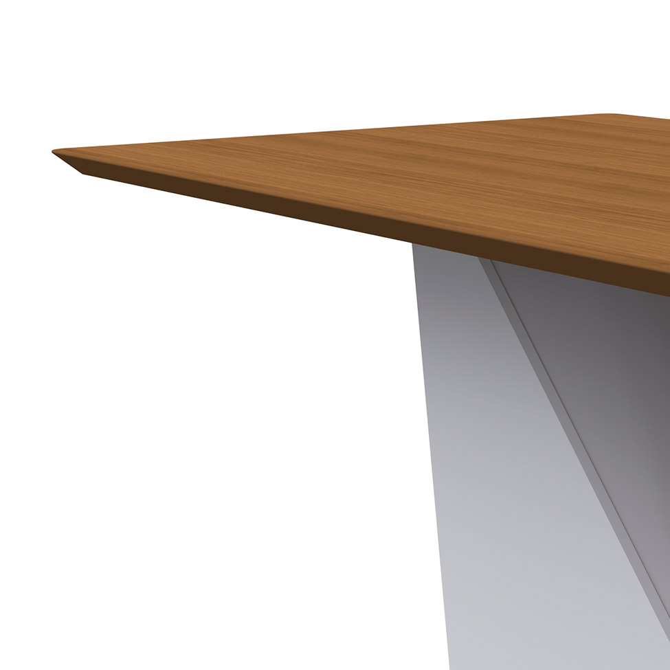 Mesa de Jantar Retangular Veneza Imbuia e Off White 160 cm