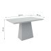 Mesa de Jantar Retangular com Tampo de Vidro Bárbara Off White 135 cm