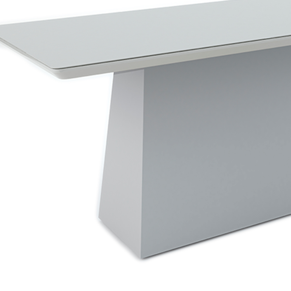 Mesa de Jantar Retangular com Tampo de Vidro Bárbara Off White 160 cm