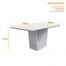 Mesa de Jantar Veneza 160x90 Ypê/Off White Tampo em MDF com Vidro - New Ceval