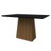 Mesa para Sala de Jantar Tampo Com Vidro 1,35X0,90 Mts Imbuia/Preto Barbara New Ceval
