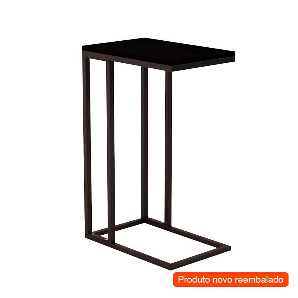 [OUTLET] Mesa Lateral Retangular Elena Wood Preta