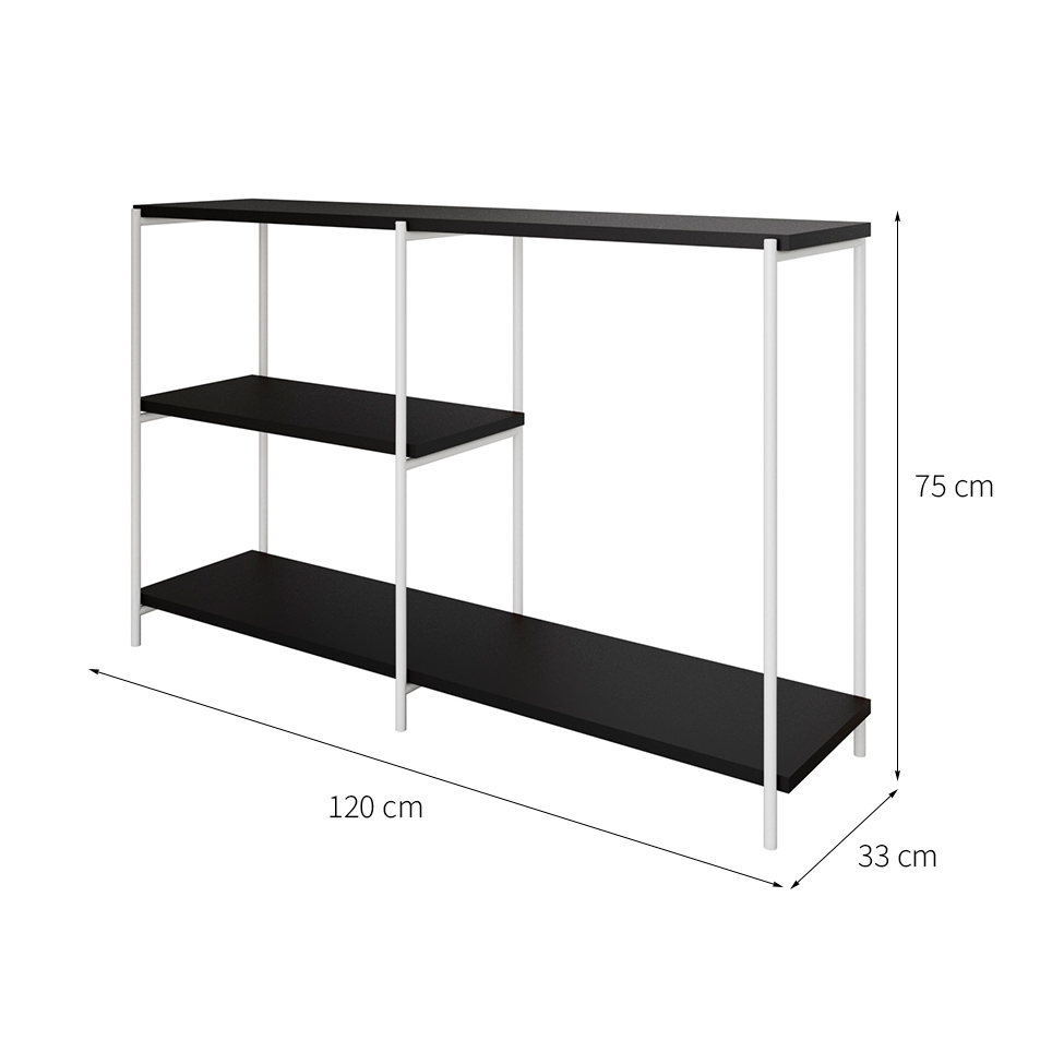 Aparador Artesania Branco e Preto 120 cm