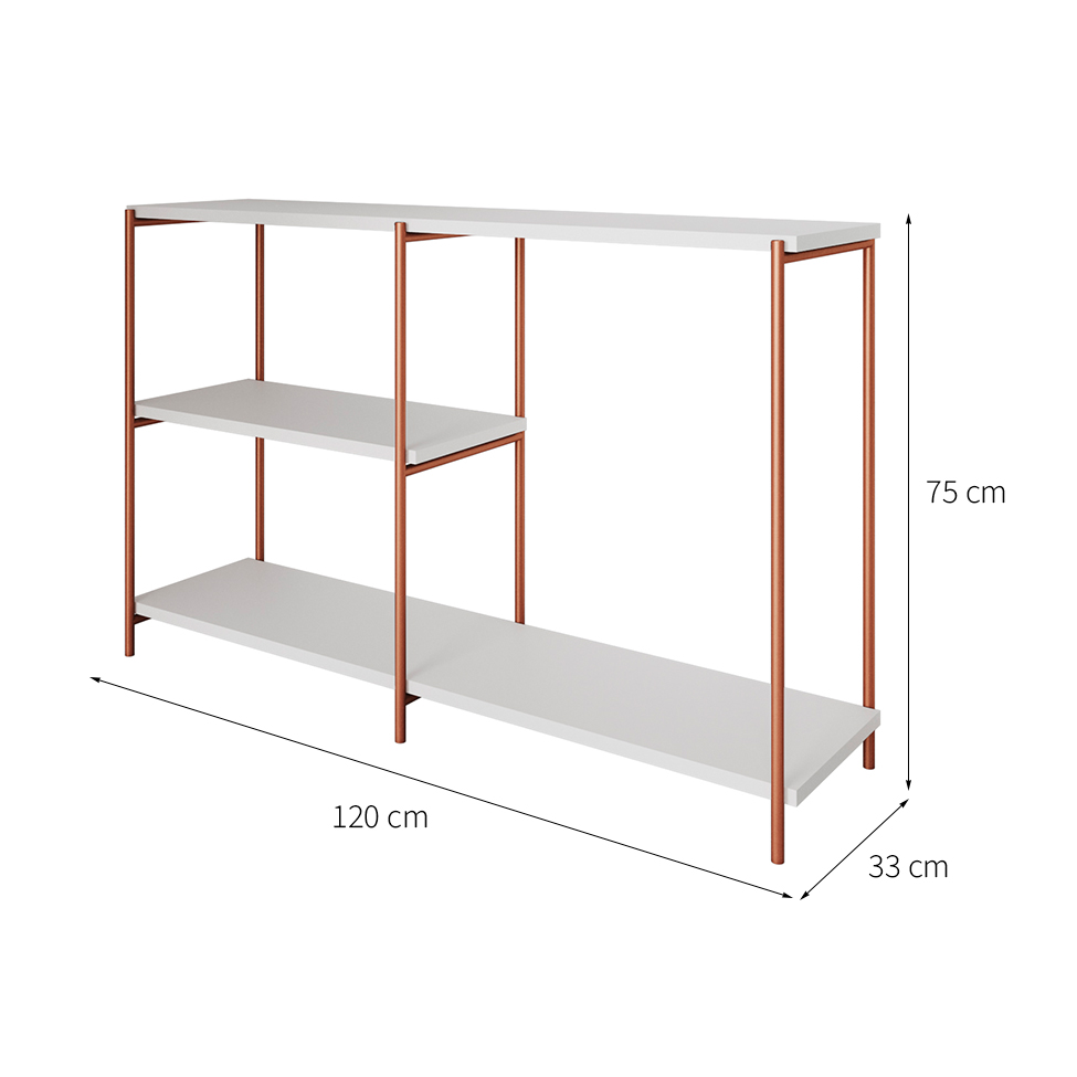Aparador Artesania Cobre e Branco 120 cm