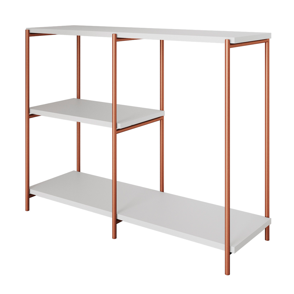 Aparador Artesania Cobre e Branco 95 cm