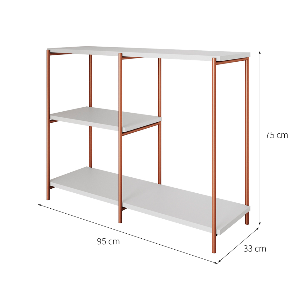 Aparador Artesania Cobre e Branco 95 cm