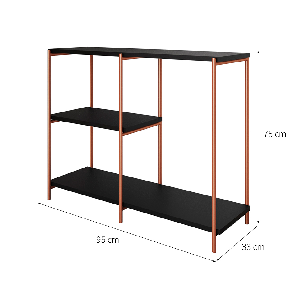 Aparador Artesania Cobre e Preto 95 cm