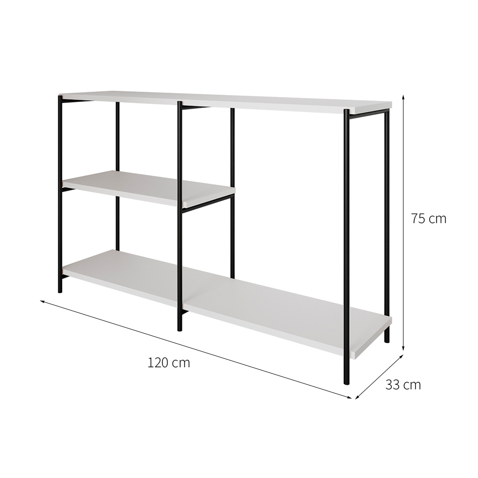 Aparador Artesania Preto e Branco 120 cm