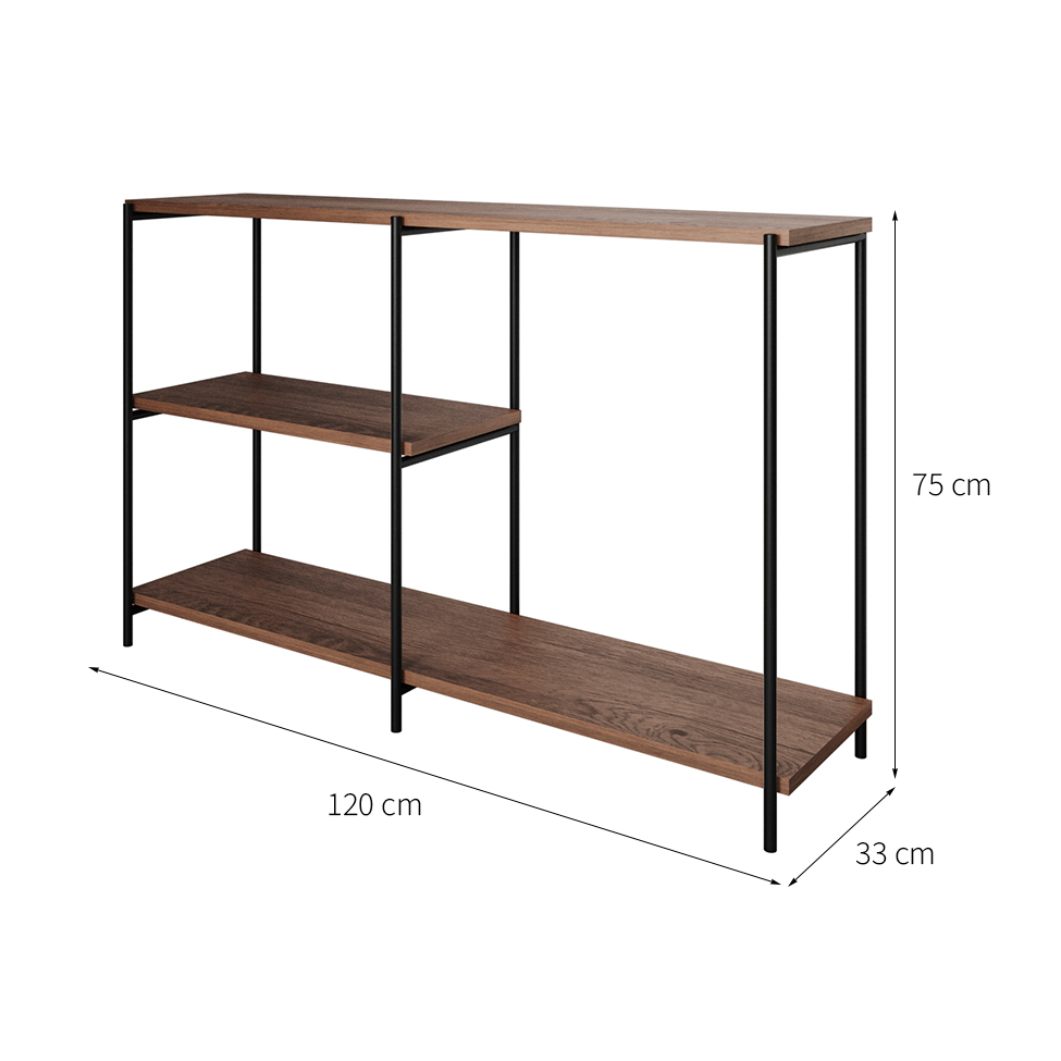 Aparador Artesania Preto e Carvalho 120 cm