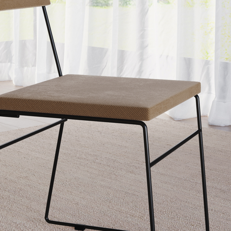 Conjunto com 2 Cadeiras Málaga Veludo Marrom e Preto