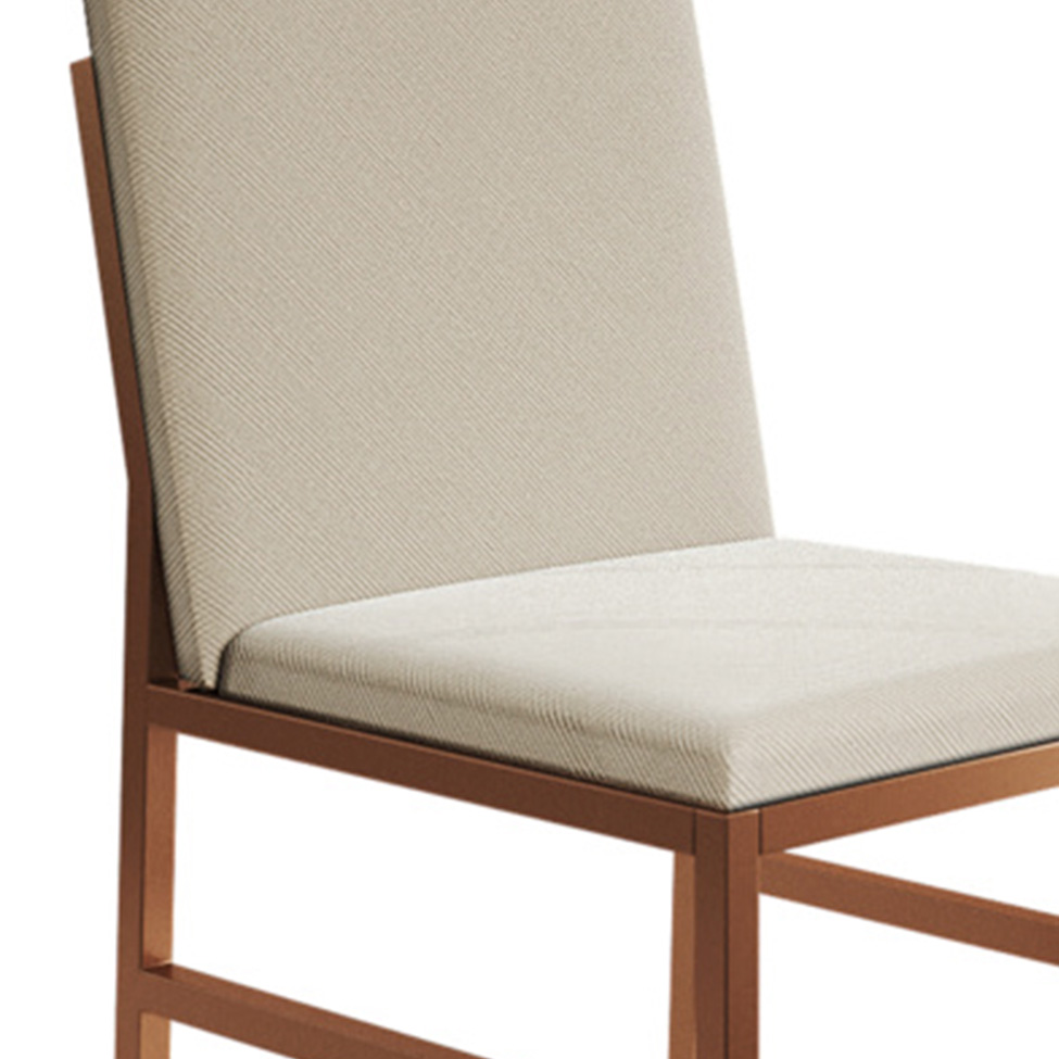 Conjunto com 2 Cadeiras Mônaco Premium Veludo Bege e Cobre