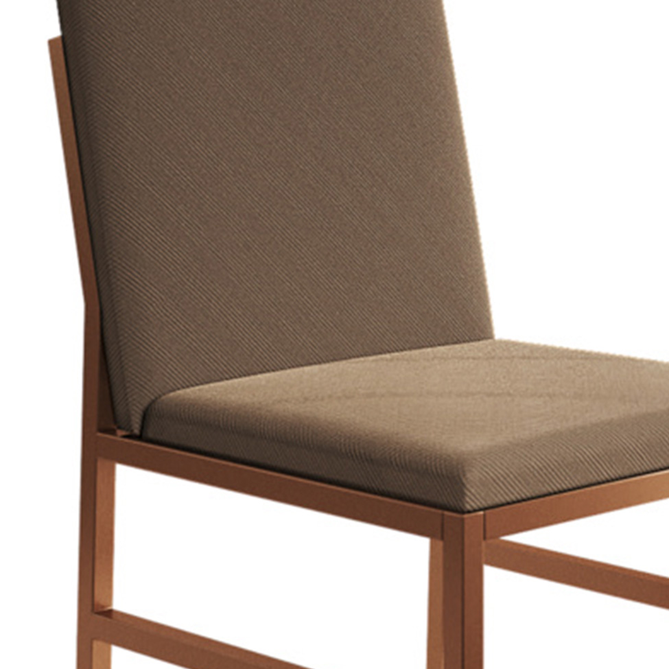 Conjunto com 2 Cadeiras Mônaco Premium Veludo Marrom e Cobre