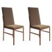 Conjunto com 2 Cadeiras Mônaco Premium Veludo Marrom e Cobre