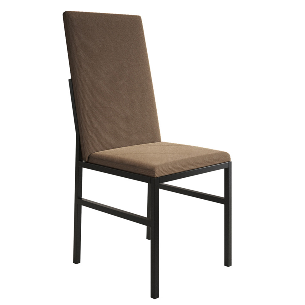 Conjunto com 2 Cadeiras Mônaco Premium Veludo Marrom e Preto