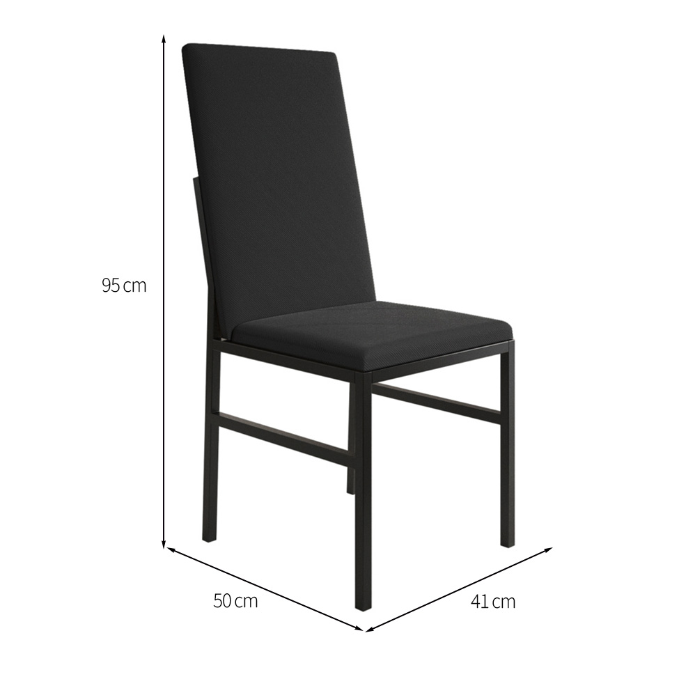 Conjunto com 2 Cadeiras Mônaco Premium Veludo Preto