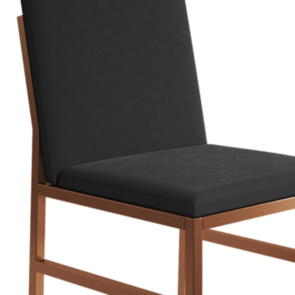 Conjunto com 2 Cadeiras Mônaco Premium Veludo Preto e Cobre