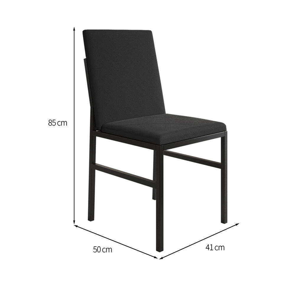 Conjunto com 2 Cadeiras Mônaco Veludo Preto
