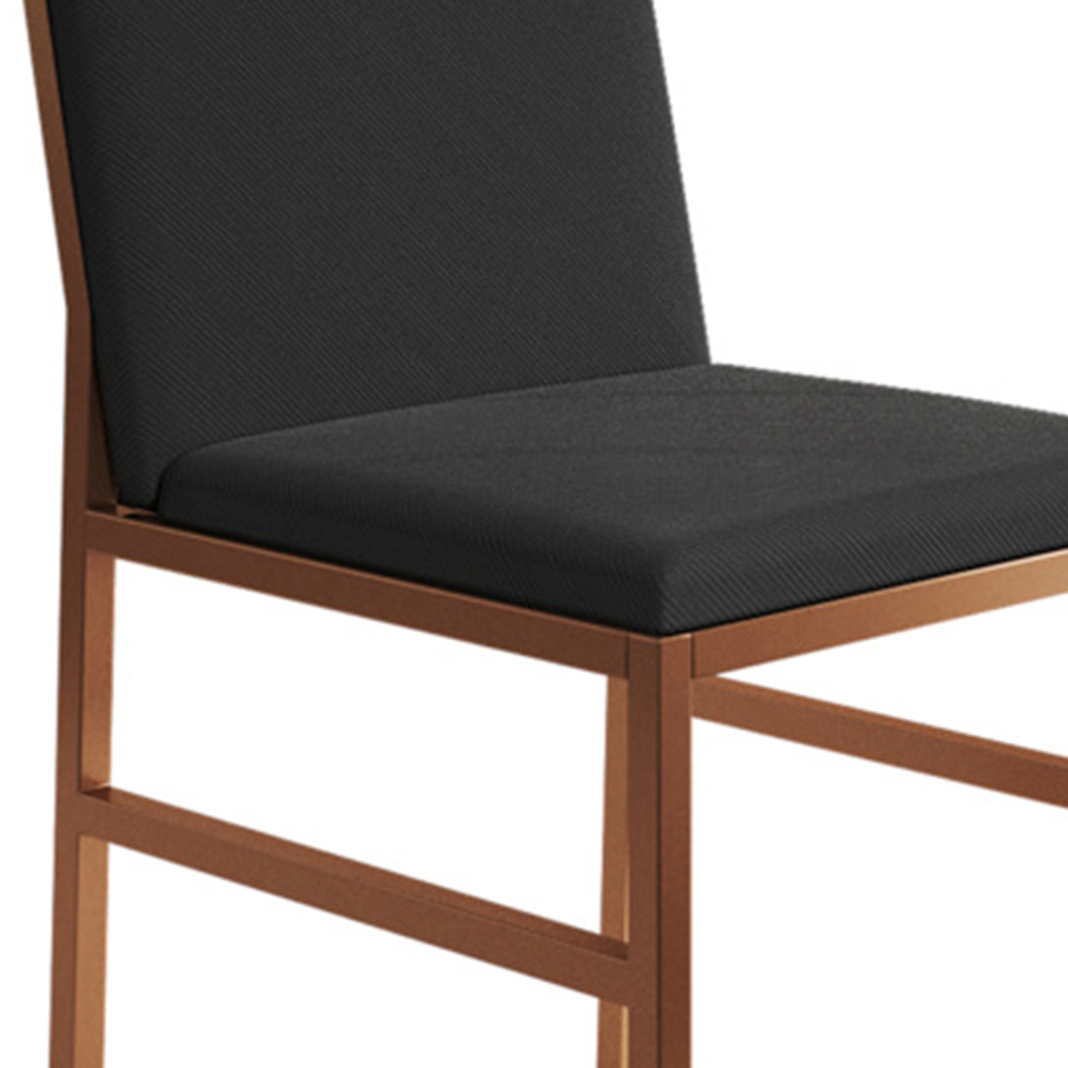 Conjunto com 2 Cadeiras Mônaco Veludo Preto e Cobre