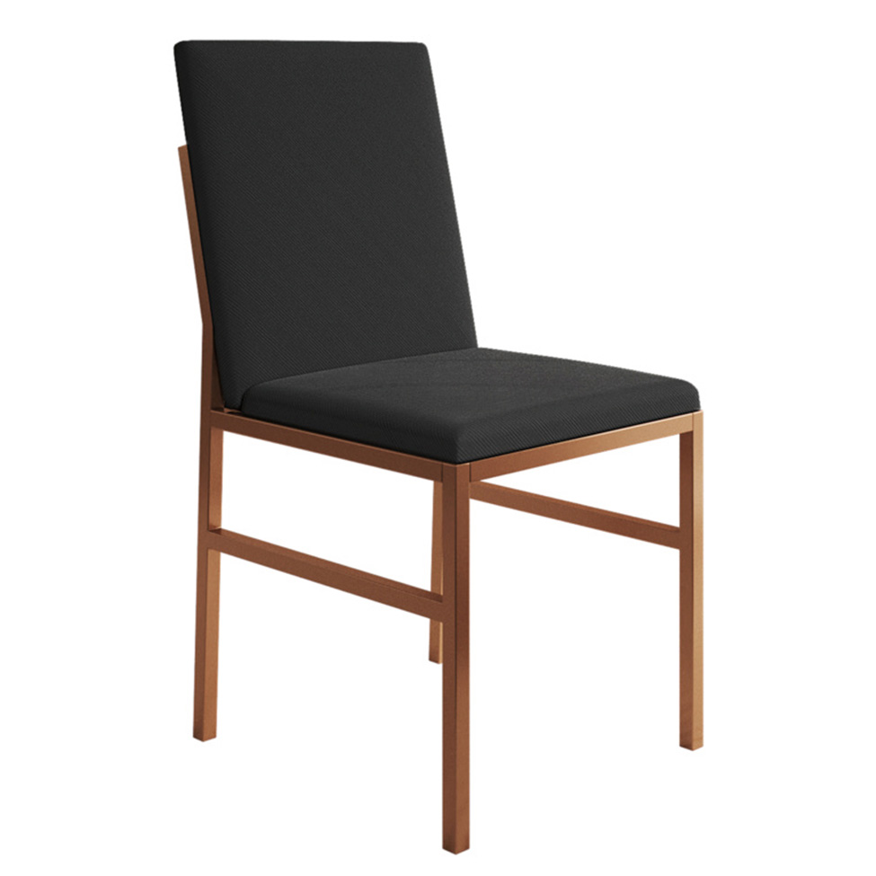Conjunto com 2 Cadeiras Mônaco Veludo Preto e Cobre