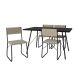 Conjunto de Mesa de Jantar com 4 Cadeiras Angra Suede Bege e Preto 120 cm