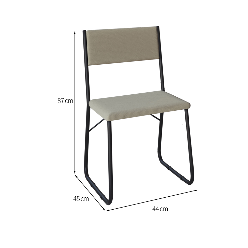 Conjunto de Mesa de Jantar com 4 Cadeiras Angra Suede Bege e Preto 120 cm