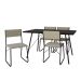 Conjunto de Mesa de Jantar com 4 Cadeiras Angra Suede Bege e Preto 137 cm