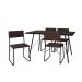 Conjunto de Mesa de Jantar com 4 Cadeiras Angra Suede Marrom e Preto 120 cm