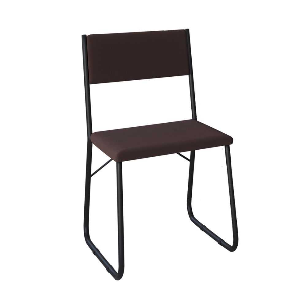 Conjunto de Mesa de Jantar com 4 Cadeiras Angra Suede Marrom e Preto 120 cm