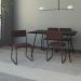 Conjunto de Mesa de Jantar com 4 Cadeiras Angra Suede Marrom e Preto 137 cm