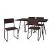 Conjunto de Mesa de Jantar com 4 Cadeiras Angra Suede Marrom e Preto 137 cm