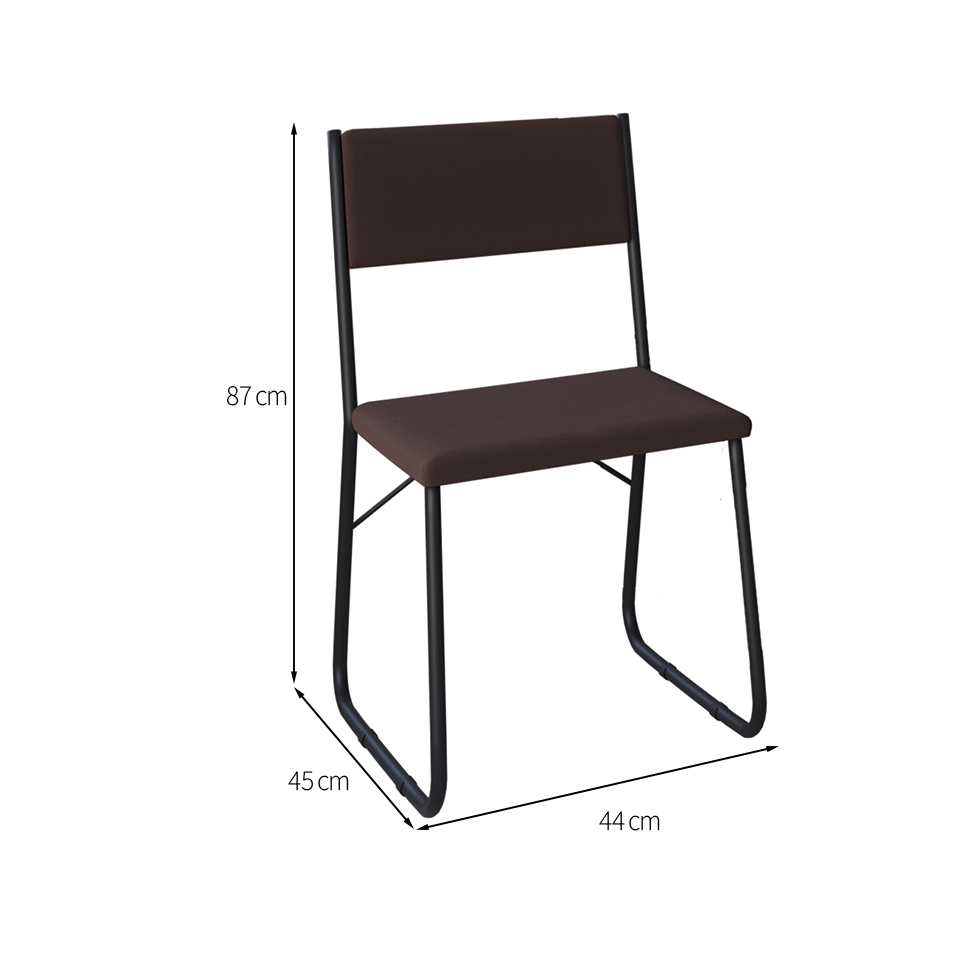 Conjunto de Mesa de Jantar com 4 Cadeiras Angra Suede Marrom e Preto 137 cm