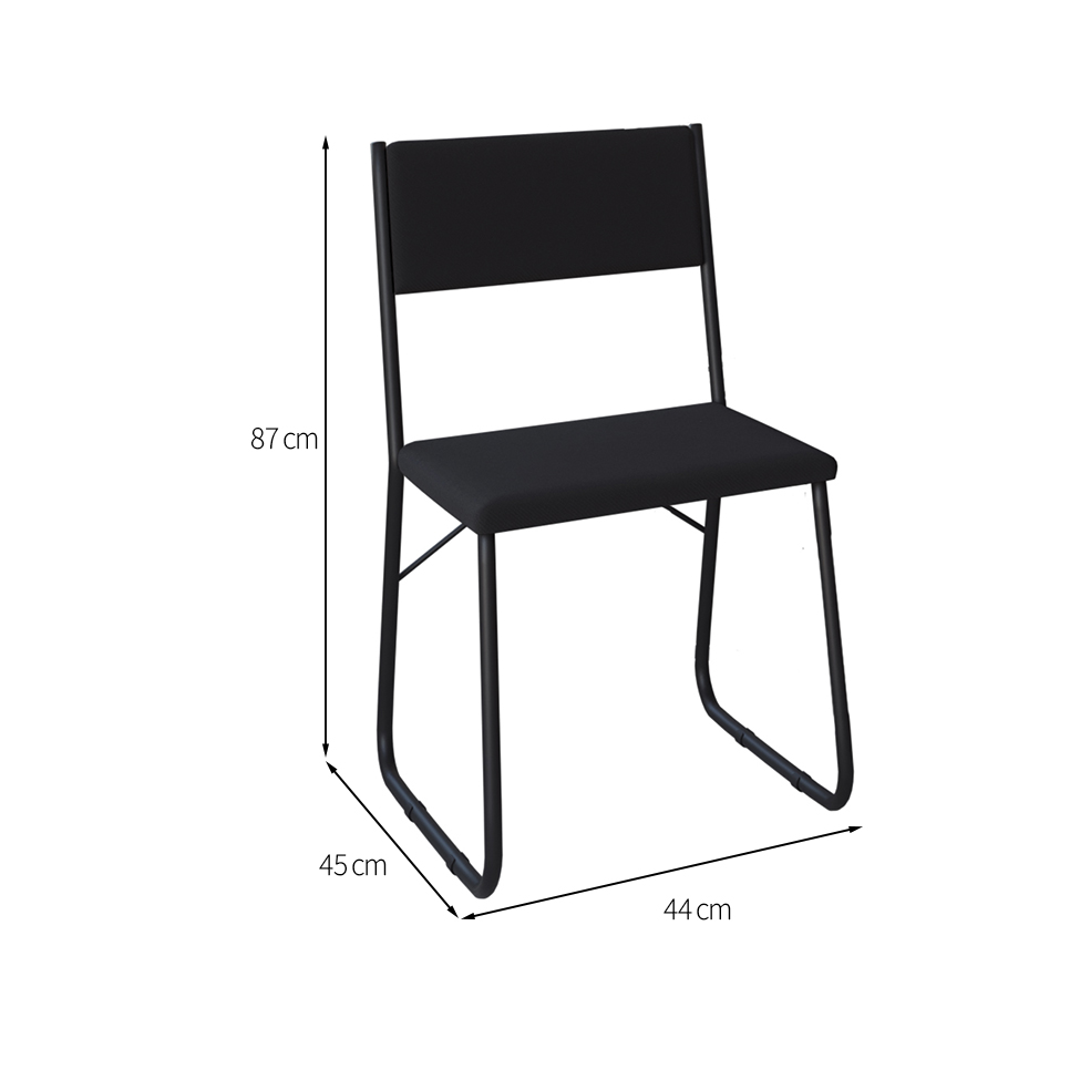 Conjunto de Mesa de Jantar com 4 Cadeiras Angra Suede Preto 120 cm