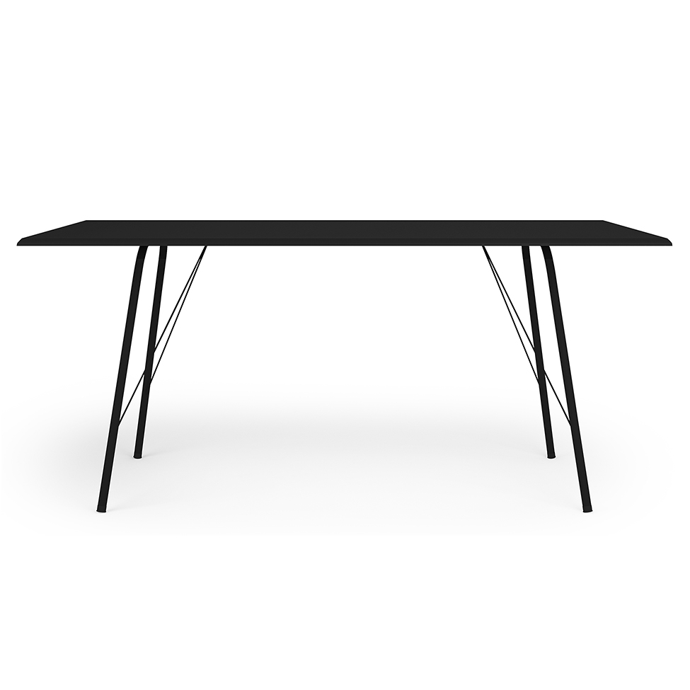 Conjunto de Mesa de Jantar com 4 Cadeiras Angra Suede Preto 137 cm