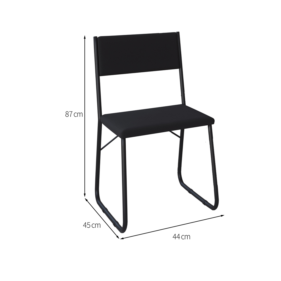 Conjunto de Mesa de Jantar com 4 Cadeiras Angra Suede Preto 137 cm