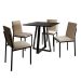 Conjunto de Mesa de Jantar com 4 Cadeiras Mônaco Veludo Bege e Preto