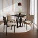 Conjunto de Mesa de Jantar com 4 Cadeiras Mônaco Veludo Bege e Preto