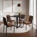 Conjunto de Mesa de Jantar com 4 Cadeiras Mônaco Veludo Marrom e Preto