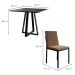 Conjunto de Mesa de Jantar com 4 Cadeiras Mônaco Veludo Marrom e Preto