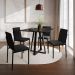 Conjunto de Mesa de Jantar com 4 Cadeiras Mônaco Veludo Preto